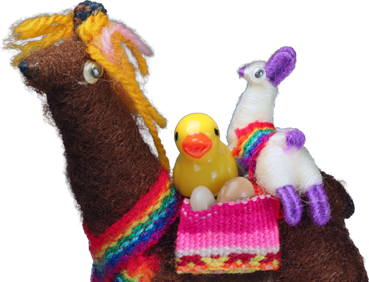 Llama Team mascot peeking